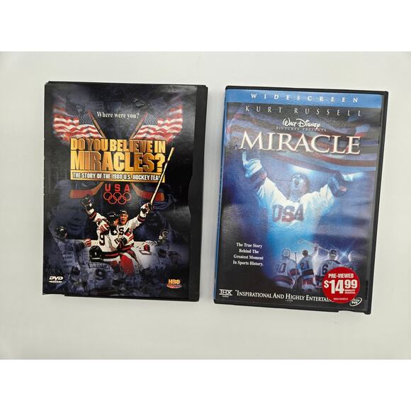 Disney Miracle + Do You Believe in Miracles Hockey DVD Bundle Pre-Owned - Picture 1 of 2